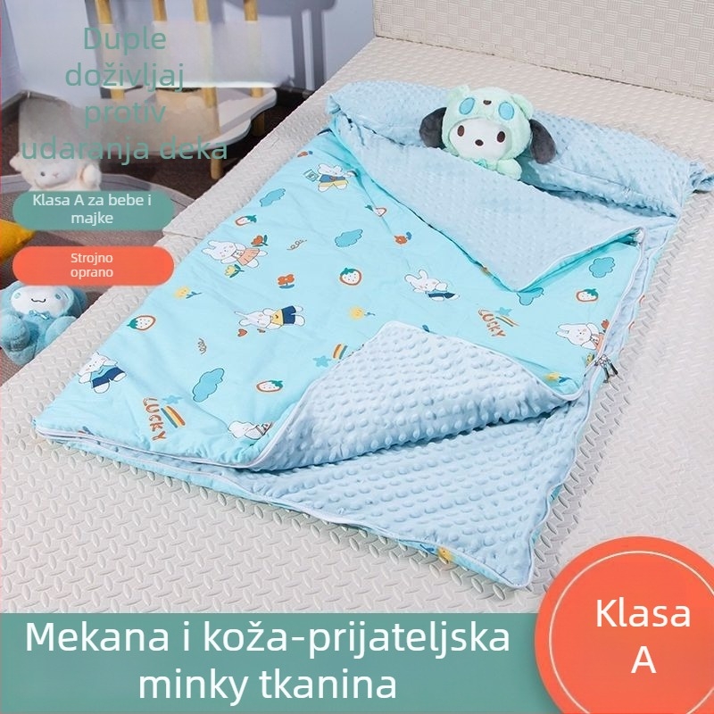 Dječji spavaći vak s čistim pamukom i kašmirskim punjenjem – anti-kick quilt za jesen/zimu