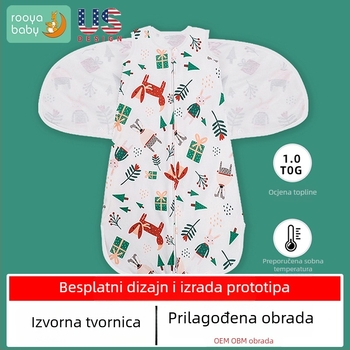 Pamučna spavaća vreća za novorođenče, 120 cm, antibakterijska, termoregulatorna, odvlaživanje vlage, uzorak životinja