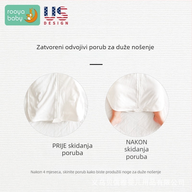 Pamučna spavaća vreća za novorođenče, 120 cm, antibakterijska, termoregulatorna, odvlaživanje vlage, uzorak životinja