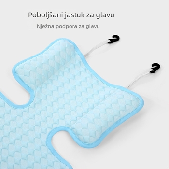Podložak za sjedalo dječjeg kolica, prozračan hlađajući materijal, za dob 0–12 mjeseci, kompatibilan s petočnim sigurnosnim pojaseom, univerzalna