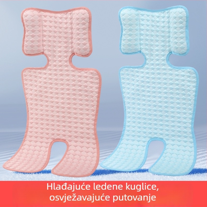 Podložak za sjedalo dječjeg kolica, prozračan hlađajući materijal, za dob 0–12 mjeseci, kompatibilan s petočnim sigurnosnim pojaseom, univerzalna