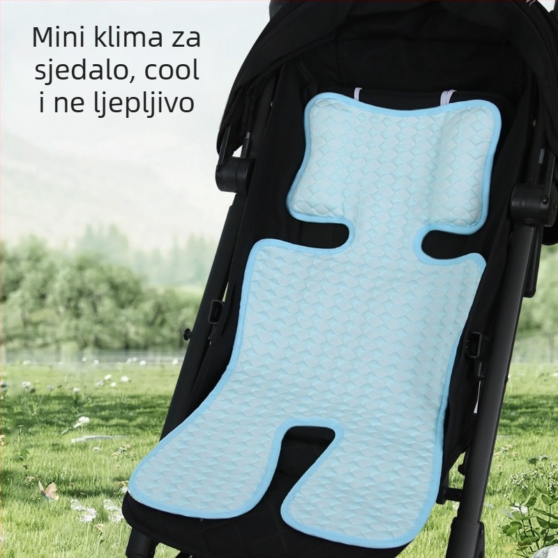 Podložak za sjedalo dječjeg kolica, prozračan hlađajući materijal, za dob 0–12 mjeseci, kompatibilan s petočnim sigurnosnim pojaseom, univerzalna