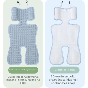 Prozračna podloga za kolica od bambusovih vlakana, hlađena za bebe 0–12 mjeseci