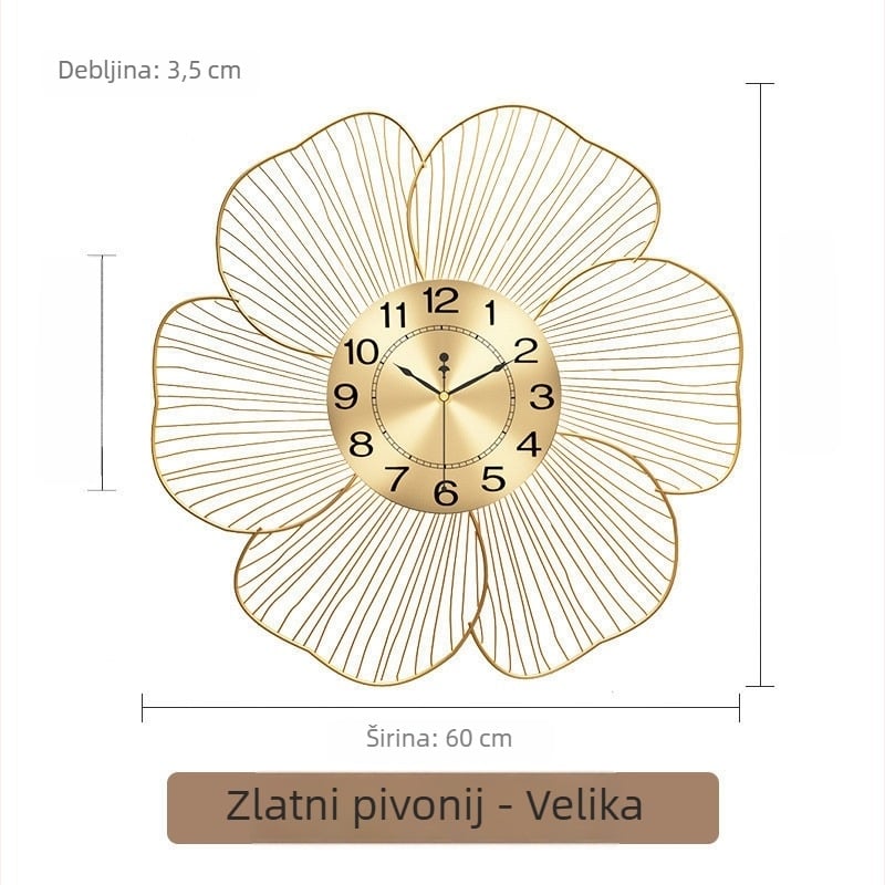 L1S skandinavski zidni sat, modernog i jednostavnog dizajna, mehanički mehanizam, napajanje baterijom, kućište i brojčanik od željeza, pogodno za dnevni boravak