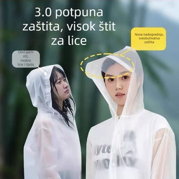 Dugi kišni kaput za outdoor putovanja i planinarenje, PVC tkanina, vodootporni PU sloj, mogućnost otiska logotipa