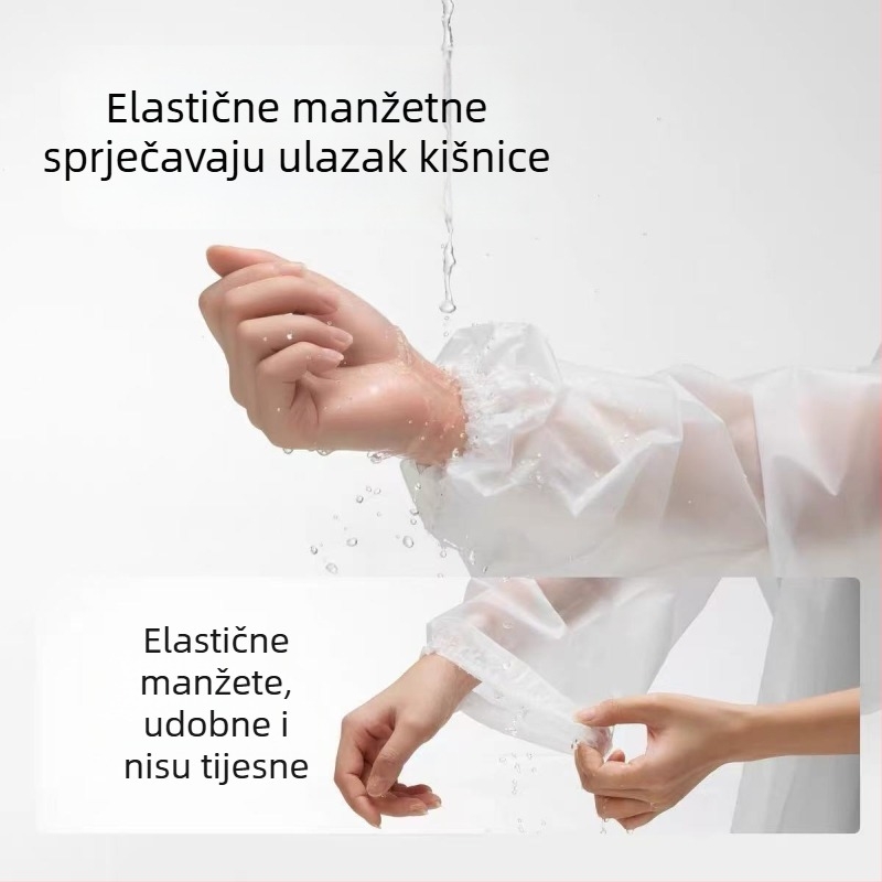 Dugi kišni kaput za outdoor putovanja i planinarenje, PVC tkanina, vodootporni PU sloj, mogućnost otiska logotipa