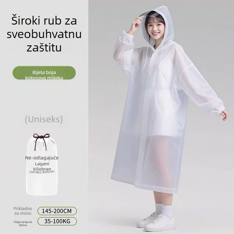 Dugi kišni kaput za outdoor putovanja i planinarenje, PVC tkanina, vodootporni PU sloj, mogućnost otiska logotipa