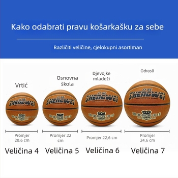 Shengwei Košarkaška lopta za djecu Nr. 5 – Trening u zatvorenim i otvorenim prostorima, plava PU, svjetleća, otporna na habanje
