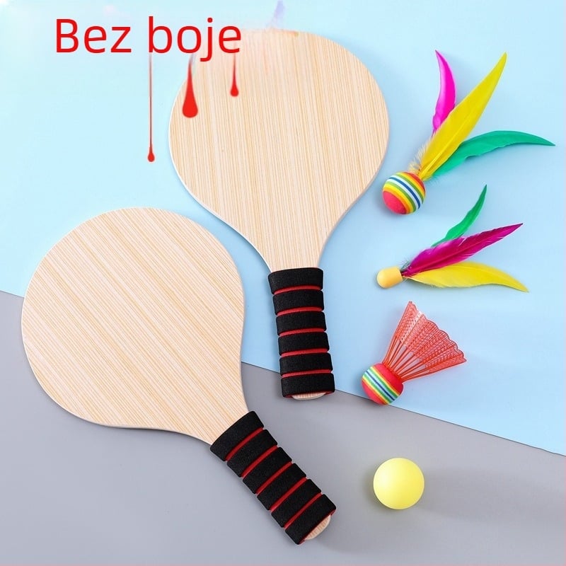 Raketa za stolni tenis od masivnog hrastovog drveta, horizontalni udarac, tiskani logotip