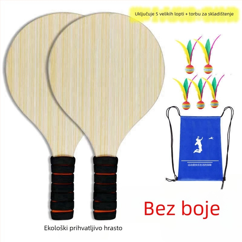 Raketa za stolni tenis od masivnog hrastovog drveta, horizontalni udarac, tiskani logotip