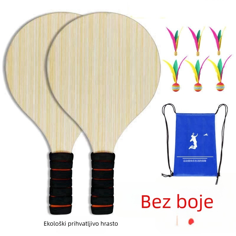 Raketa za stolni tenis od masivnog hrastovog drveta, horizontalni udarac, tiskani logotip