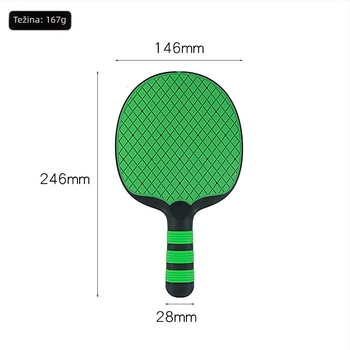 Raketa za stolni tenis za početnike LX – direktni udarac, donja ploča od gume, tip gume Straight Glue, ispisani logo