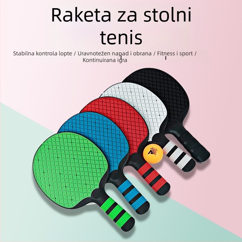 Raketa za stolni tenis za početnike LX – direktni udarac, donja ploča od gume, tip gume Straight Glue, ispisani logo