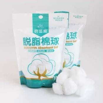 Jednokratna pamukova kuglica — mekana, upijajuća vata za kućnu dezinfekciju i čišćenje rana