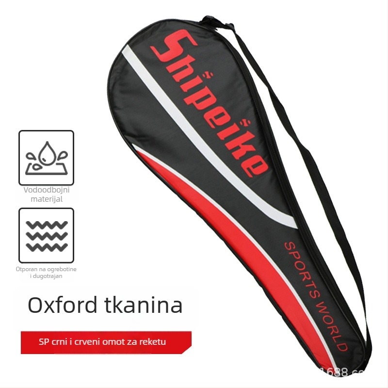 Spike zaštitna torbica za reket za badminton – Oxford platno, vodootporno, s tiskanim logom, za odrasle, pogodna za sportske i vanjske torbe, stolni tenis i badminton
