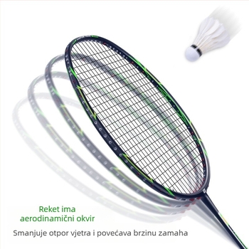 Guangyu ultra lagana karbonska raketa za badminton, 75–79 g, Direct Shot, G5 drška, za početnike i srednje napredne igrače