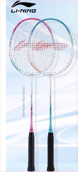Li-Ning Thunder 9 karbonska reketa za badminton za amatere-mlade, 95–100 g, ravna glava, ljeto 2024