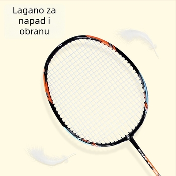 Badminton reketa – karbonsko vlakno okvir, težina 90–94 g, paket od 2 reketa, ravna šaft, za početnike i napredne igrače