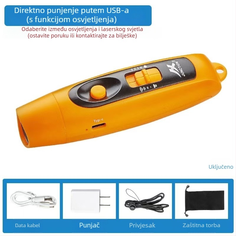 Elektronička zviždaljka USB punjiva, visoke glasnoće i svjetla (ABS, 95 g, Leisure, mogućnost prilagodbe)