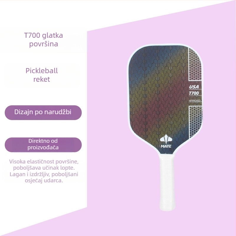 Mate pickleball reketa T700 od karbonskih vlakana – set za vanjsku igru