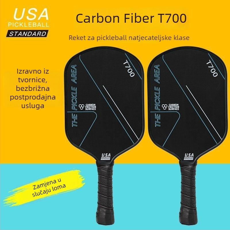 Set pickleball reketa od karbonskih vlakana T700 – mat površina i lice s saćastom strukturom