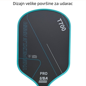 Pickleball reketa T700 od karbonskih vlakana, 16 mm debljina, polimer honeycomb jezgro, težina 225 g ±10 g