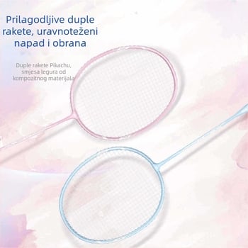 Peak badminton reketa – Okvir od karbonskih vlakana, Najlonske strune, Težina 95–100 g, Duljina drške G5, Napetost žica 20–23 lb