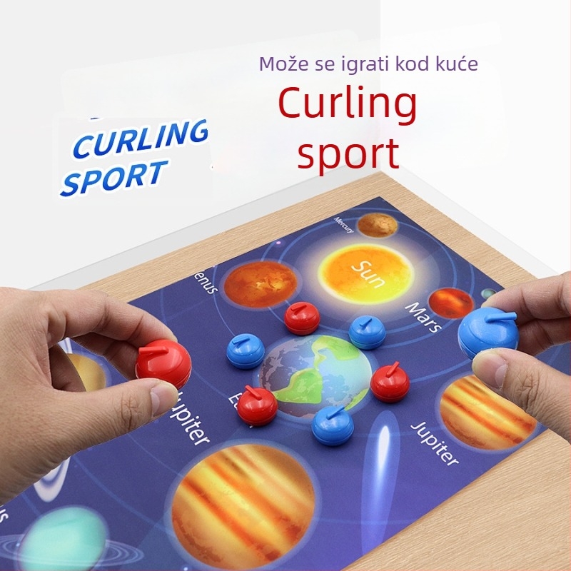 Stolni curling igra za obitelj — dva igrača, natjecateljska društvena igra, ABS materijal