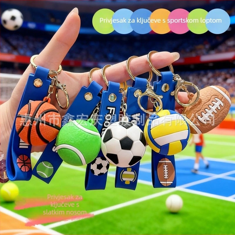 Privjesak za ključeve s dizajnom sportskih lopti (plastika • IP licenca: Da • Ime IP: Crtani serijal • Slatki stil)