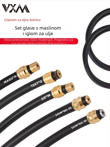 Set hidraulijskih kočnica za brdski bicikl s najlonskim opletkom i olivnim završecima