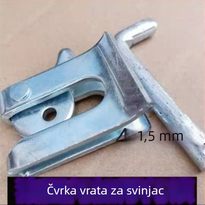 Vrata svinjskog ograđenja s automatskim zaključavanjem, mesing + električno bijelo čelik, srebrna ugravura, čistoća srebra 98, zima 2022