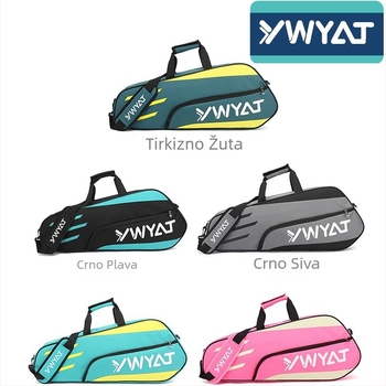 YWYAT torba za badminton, ruksak za 3 reketa, unisex, platno i poliester