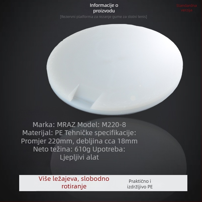 Platforma za rezanje gume za stolni tenis – DIY alat s nožem i okretna ploča PA66, brend MRAZ