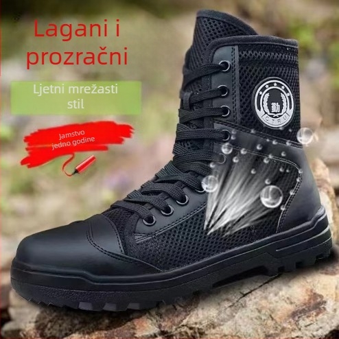 Taktičke čizme; vodootporan materijal; odrasli muškarci; vanjski, vojnički stil