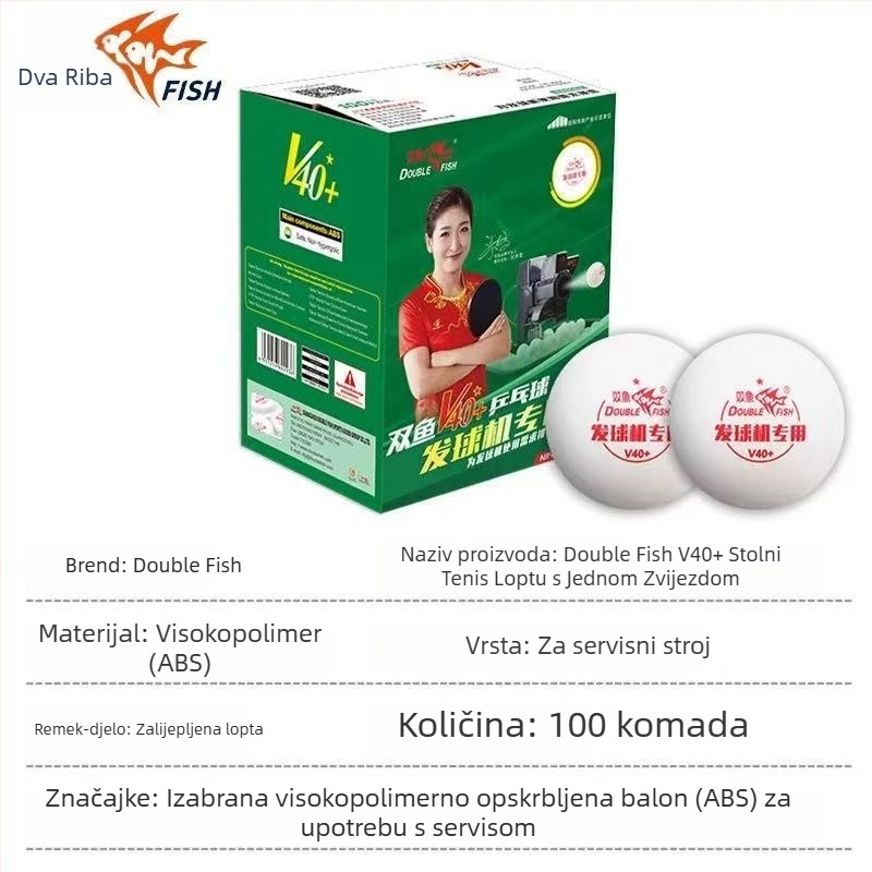 Pisces ABS lopte za stolni tenis, 100 komada, V40+, u kutiji za trening