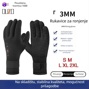 OUZO 3 mm neoprenske rukavice za ronjenje – otporne na ogrebotine i habanje, protuklizne, pojačane i tople za zimsko plivanje i ribolov
