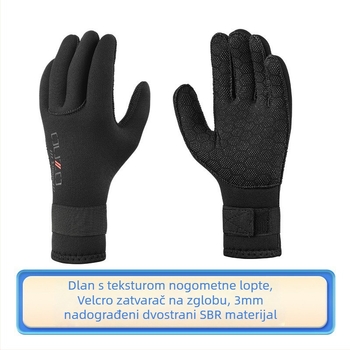 OUZO 3 mm neoprenske rukavice za ronjenje – otporne na ogrebotine i habanje, protuklizne, pojačane i tople za zimsko plivanje i ribolov