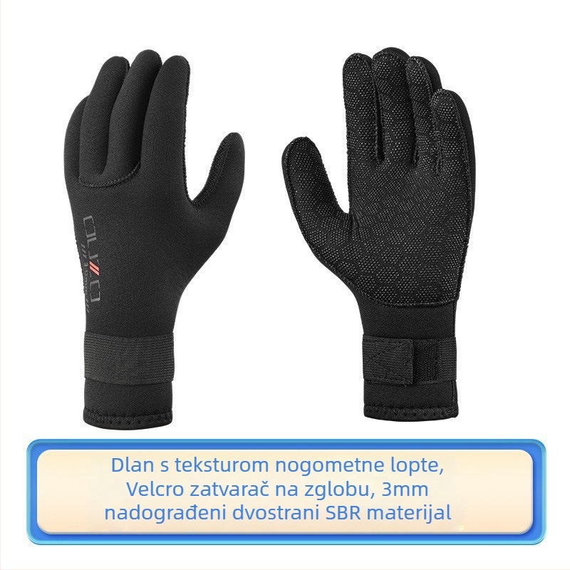 OUZO 3 mm neoprenske rukavice za ronjenje – otporne na ogrebotine i habanje, protuklizne, pojačane i tople za zimsko plivanje i ribolov