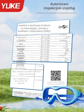 Dječje plivačke naočale s velikim okvirom, protiv zamagljivanja, vodootporne, HD jasnost, set s kapom za kupanje