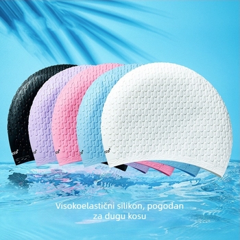 Silikonska kapa za plivanje za odrasle – vodootporna, prošireni dizajn mjehurića, zaštita ušiju
