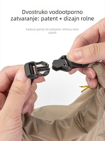 Torba s silikonovim premazom, vodootporna za vanjske vodne aktivnosti, lagana i minimalistička; materijal: 20D silikonom premazana tkanina; namjena: ronjenje, planinarenje, plaža, plivanje