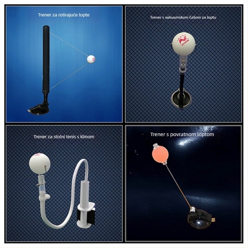 Uređaj za trening stolnog tenisa s držačem za stol, mehanizamom odskoka lopti, ponavljajući stroj za loptu, trener forehand