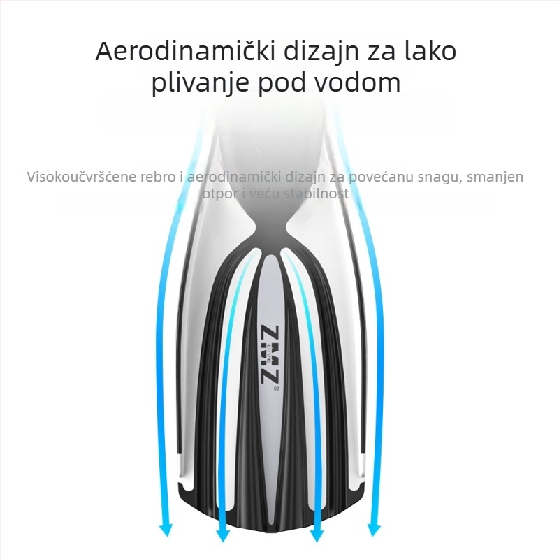 Duge ronilačke peraje od PVC, ZMZDIVE, prilagodljive, s mogućnošću privatne etikete, za odrasle