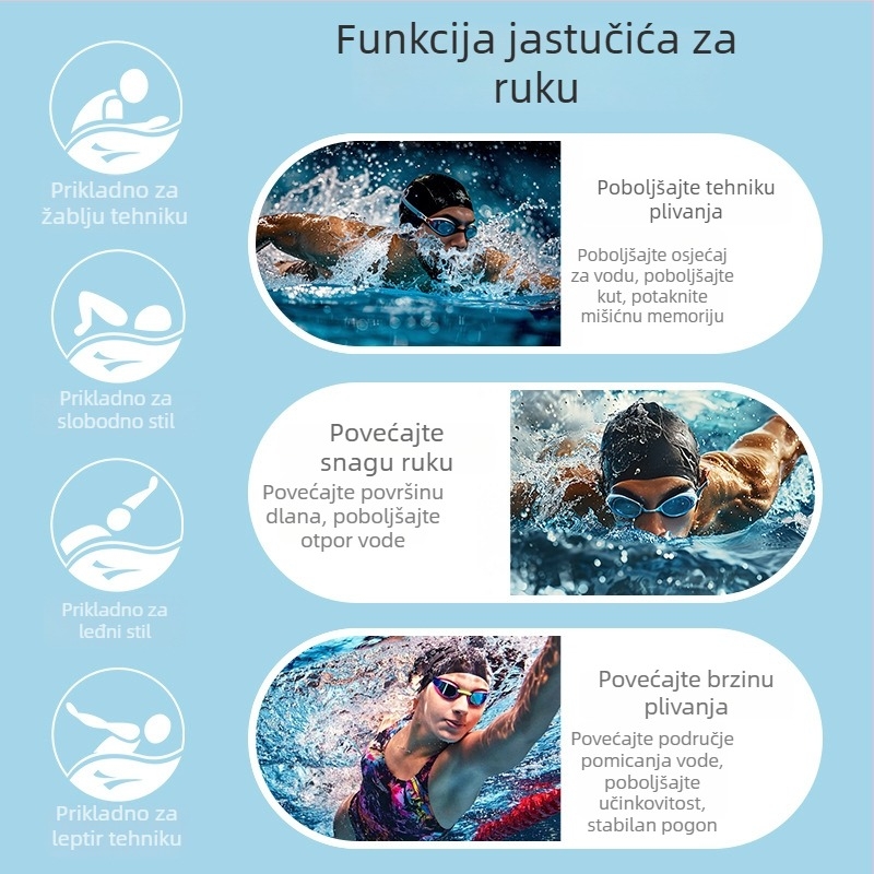 Whale lagana ručna plivačka pločica za odrasle — trening slobodnog stila i leptira, korekcija držanja, PP materijal