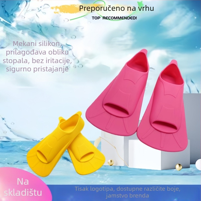 Silikonske kratke plivačke peraje za snorkeling i potapanje, unisex, pogodne za djecu