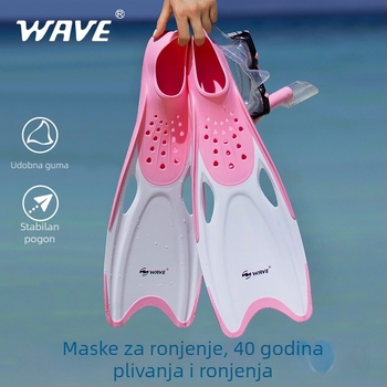 Wave potapljačke fins za odrasle, unisex – lagane i fleksibilne (Materijal: TPR protuklizni + POM smola; Podrijetlo: Guangdong; Marka: Wave; Prilagodba dopuštena)