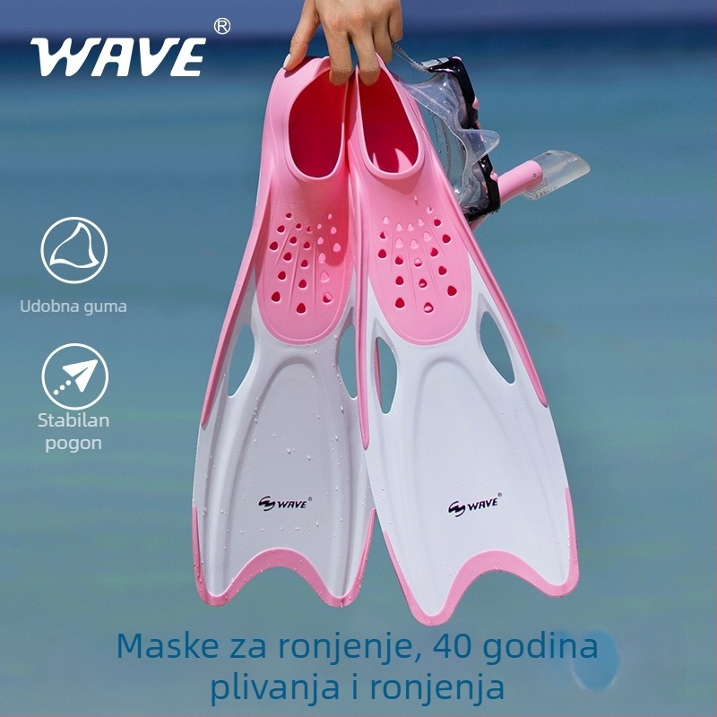 Wave potapljačke fins za odrasle, unisex – lagane i fleksibilne (Materijal: TPR protuklizni + POM smola; Podrijetlo: Guangdong; Marka: Wave; Prilagodba dopuštena)