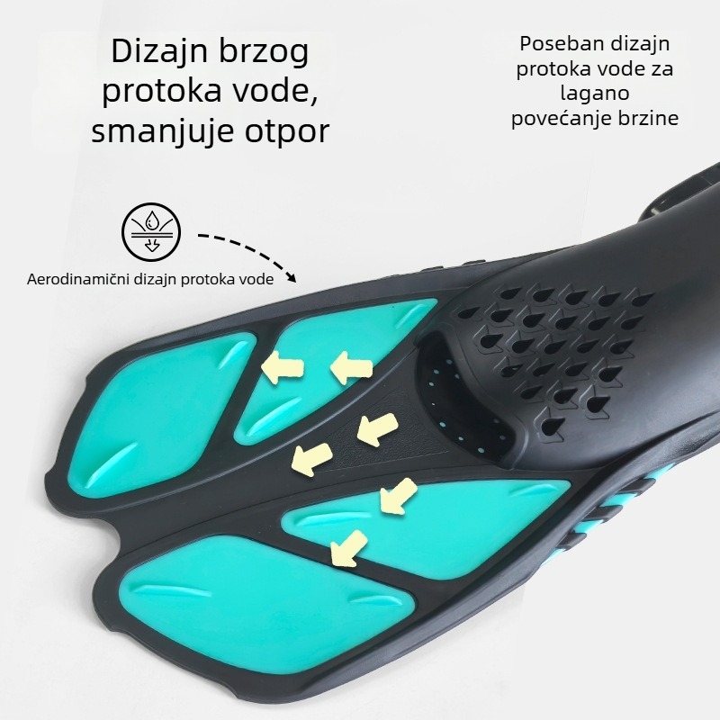 Odrasle unisex kratke plivačke peraje, podesive, od silikona, izdržljive s visokom elastičnošću. Marka: Ride Ship