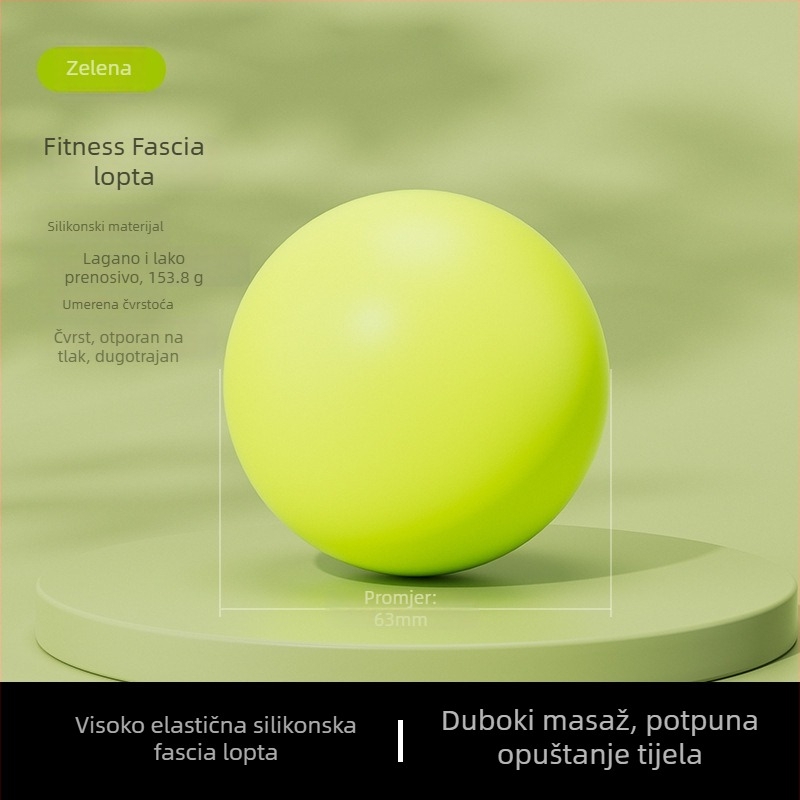 Silikonska fascia masažna kuglica za vrat i tijelo — joga trening, opuštanje, visoka elastičnost, 155 g