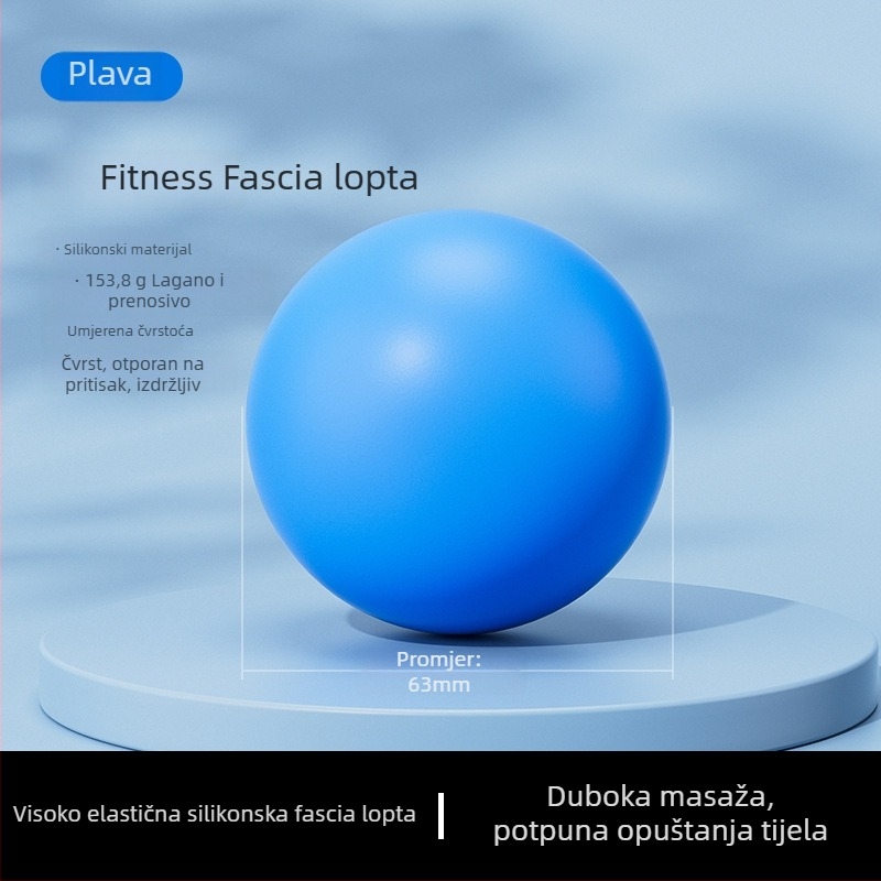 Silikonska fascia masažna kuglica za vrat i tijelo — joga trening, opuštanje, visoka elastičnost, 155 g